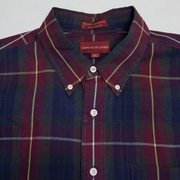 Chaps Ralph Lauren VTG XL plaid button front - Picture 7 of 8